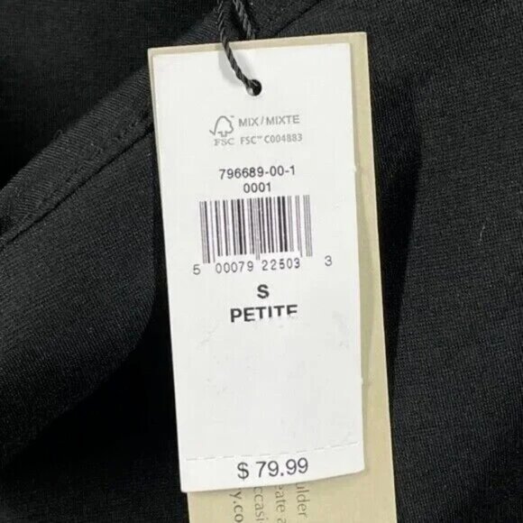 NEW Banana Republic Dress Womens Small petite black fit flare casual preppy - Picture 5 of 9